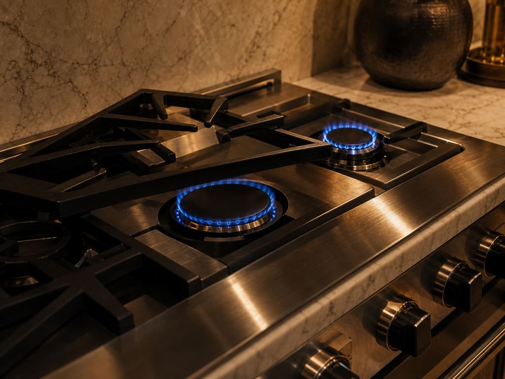 Viking sealed-burner gas cooktop serviced in a Lafayette home